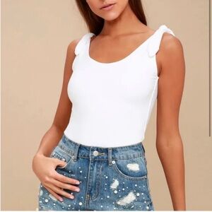 Lulus Tie Shoulder Bodysuit